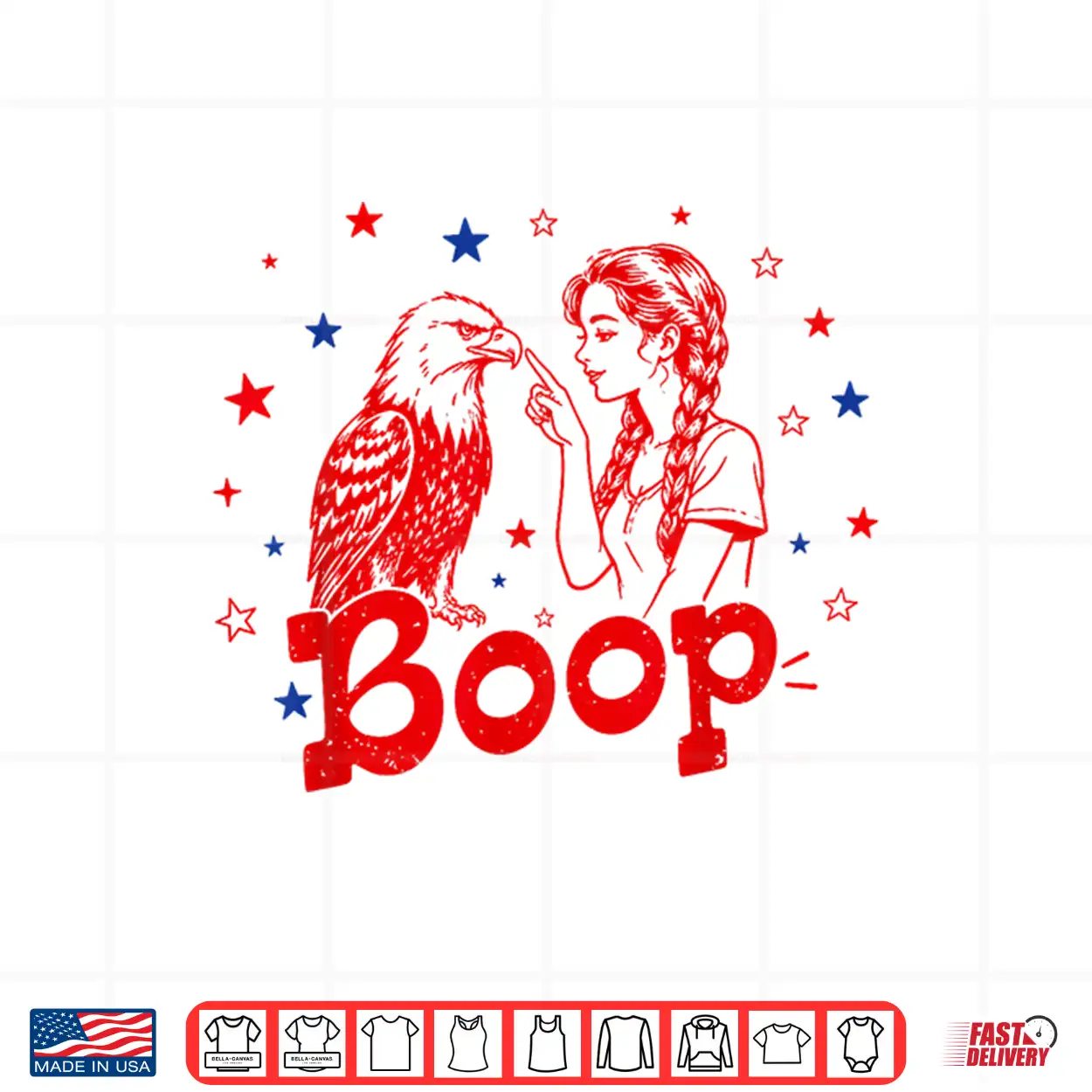 Boop Vintage Girl And Eagle Funny Patriotic 4Th Of July Shirt Boop Vintage Girl And Eagle Funny Patriotic 4Th Of July Shirt