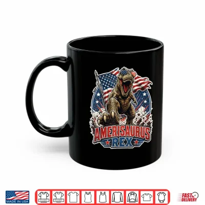 Mug Dinosaur 4th of July T Rex Funny Amerisaurus Rex Boys Men Shirt