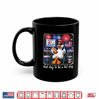 Mug Its A Bad Day to Be A Hotdog Goose Fourth of July Patriotic Shirt