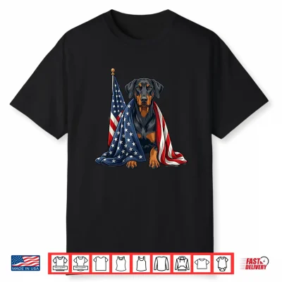 Patriotic Doberman 4Th Of July Dog Usa Flag Shirt