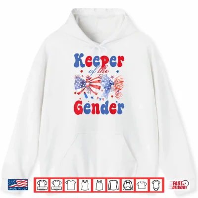 Keeper Of The Gender 4Th Of July Bow Gender Reveal Party Shirt 1 Hoodie Keeper of The Gender 4th of July Bow Gender Reveal Party Shirt