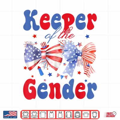 Keeper Of The Gender 4Th Of July Bow Gender Reveal Party Shirt 2 Design Keeper of The Gender 4th of July Bow Gender Reveal Party Shirt