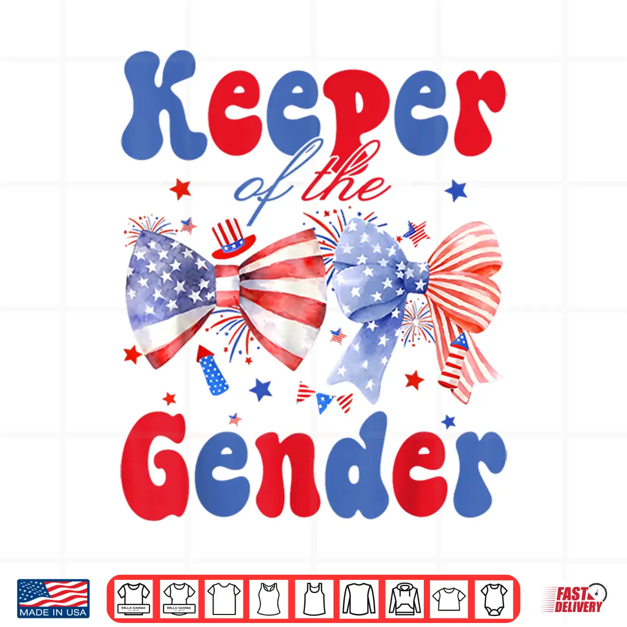 Keeper Of The Gender 4Th Of July Bow Gender Reveal Party Shirt Keeper Of The Gender 4Th Of July Bow Gender Reveal Party Shirt