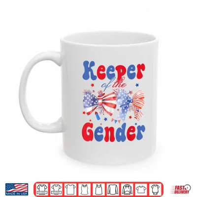Keeper Of The Gender 4Th Of July Bow Gender Reveal Party Shirt