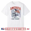 Preppy Retro Stripes America Cowboy Rodeo 250 Years Us Flag Shirt