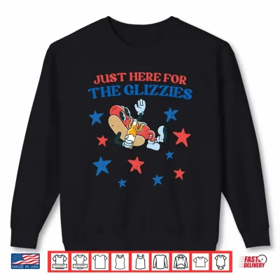 Sweatshirt Mens Just Here for The Glizzies 4Th of July Performance Shirt 1