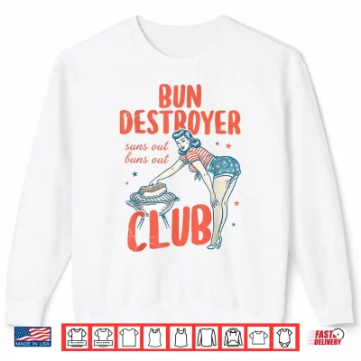 Sweatshirt Retro Bun Destroyer Hot Dog Handlers Club 4th of July Couple Shirt