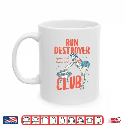 Mug Retro Bun Destroyer Hot Dog Handlers Club 4th of July Couple Shirt