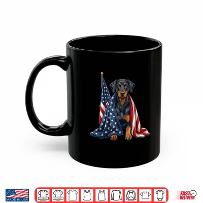 Mug Patriotic Doberman 4th of July Dog USA Flag Shirt 1