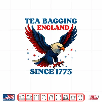 Design Vintage Tea Bagging England Since 1773 Eagle 4th of July Shirt