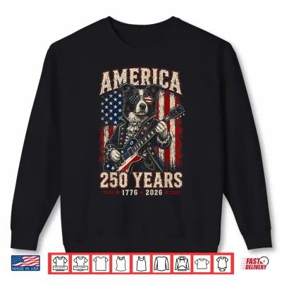 Sweatshirt 250 Years America Border Collie Patriotic USA 4th of July Shirt