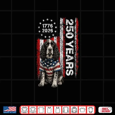 Design 250 Years America Springer Spaniel Dog USA 4th of July Shirt