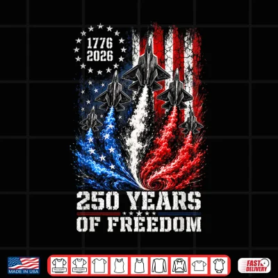 Design 250 Years US Flag Jets 1776 2026 250th Anniversary Men Boys Shirt