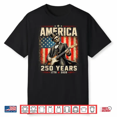 Abraham Lincoln Playing Guitar 4Th Of July Shirt