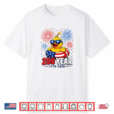America 250Th Anniversary 4Th Of July Patriotic Rubber Duck Shirt