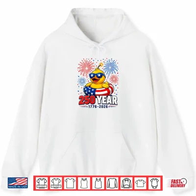 Hoodie America 250th Anniversary 4th of July Patriotic Rubber Duck Shirt