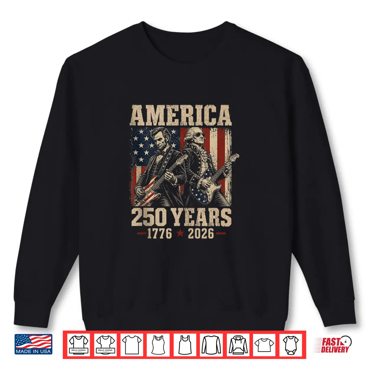 Abe Lincoln George Washington Guitar 250Th Anniversary Usa Shirt Abe Lincoln George Washington Guitar 250Th Anniversary Usa Shirt