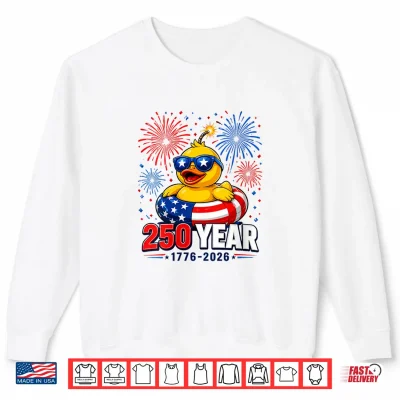 Sweatshirt America 250th Anniversary 4th of July Patriotic Rubber Duck Shirt