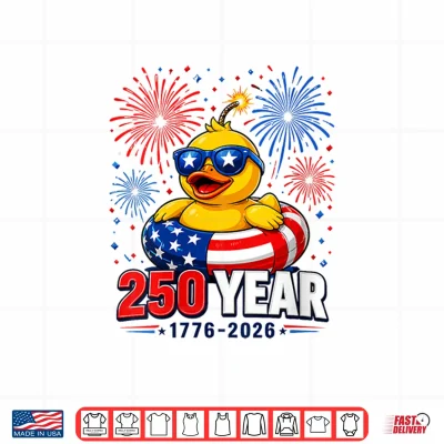 Design America 250th Anniversary 4th of July Patriotic Rubber Duck Shirt