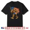 Bigfoot Fireworks 4Th Of July Men Sasquatch American Flag Shirt