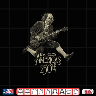 Design Benjamin Franklin Guitar 4th of July 250 Anniversary USA Shirt