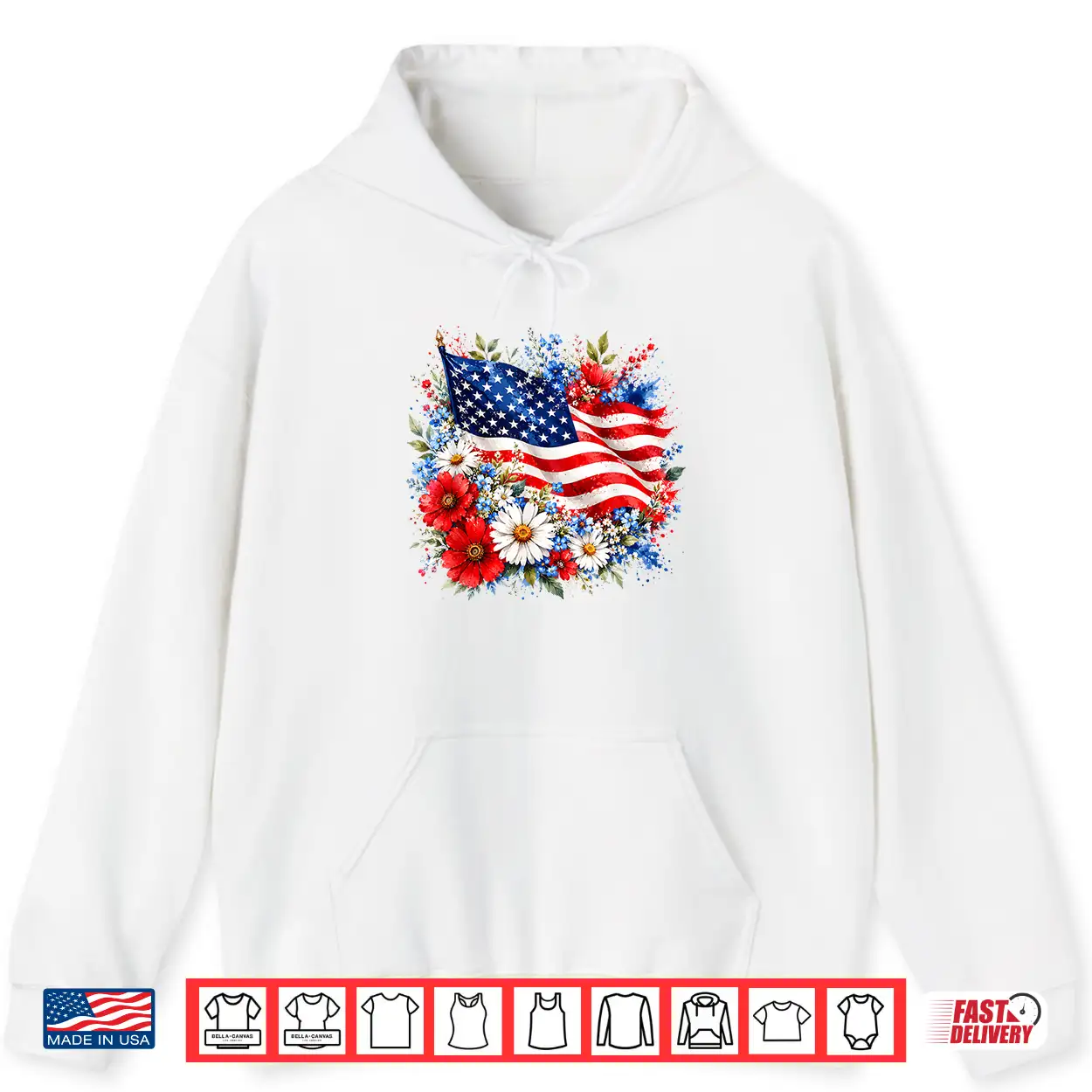 Floral American Flag Wildflowers Patriotic 4Th Of July Women Shirt Floral American Flag Wildflowers Patriotic 4Th Of July Women Shirt