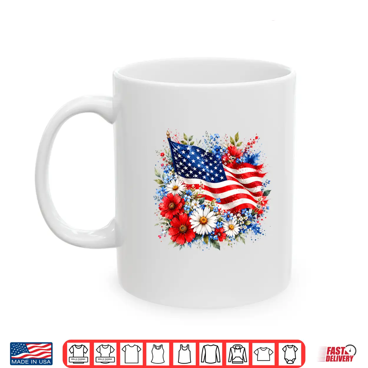 Floral American Flag Wildflowers Patriotic 4Th Of July Women Shirt Floral American Flag Wildflowers Patriotic 4Th Of July Women Shirt