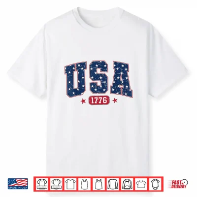 Vintage Usa Retro American Flag 4Th Of July Shirt
