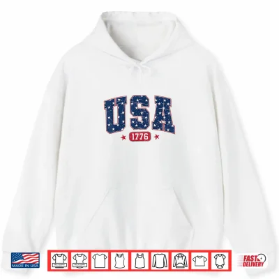 Hoodie Vintage USA Retro American Flag 4th of July Shirt