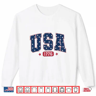 Sweatshirt Vintage USA Retro American Flag 4th of July Shirt