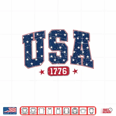 Design Vintage USA Retro American Flag 4th of July Shirt