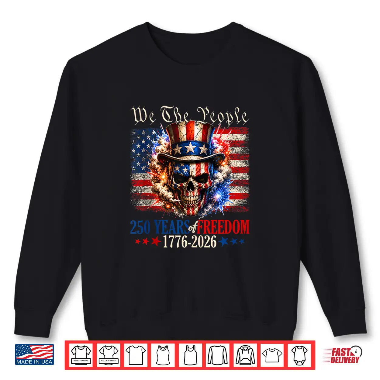 250 American Years Of Freedom 1776 2026 Us Flag Sugar Skull Shirt 250 American Years Of Freedom 1776 2026 Us Flag Sugar Skull Shirt