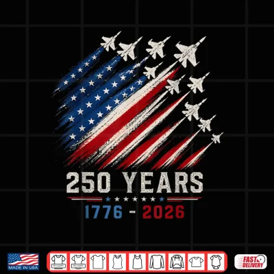 Design 250 Years Anniversary USA Fighter Jet 4th of July Patriotic Shirt