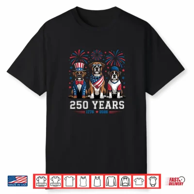 Boxer Dog Lovers 250 Anniversary Usa 250Th 4Th Of July Premium Tri Blend Shirt