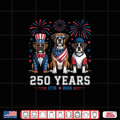 Design Boxer Dog Lovers 250 Anniversary USA 250th 4th of July Premium Tri Blend Shirt