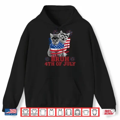 Hoodie Funny Bruh 4th of July Boys Kids Flag Shirt