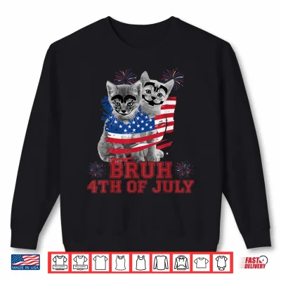 Sweatshirt Funny Bruh 4th of July Boys Kids Flag Shirt