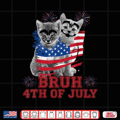 Design Funny Bruh 4th of July Boys Kids Flag Shirt