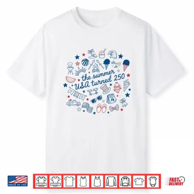 Retro The Summer Usa Turned 250 America 250Th Anniversary Shirt
