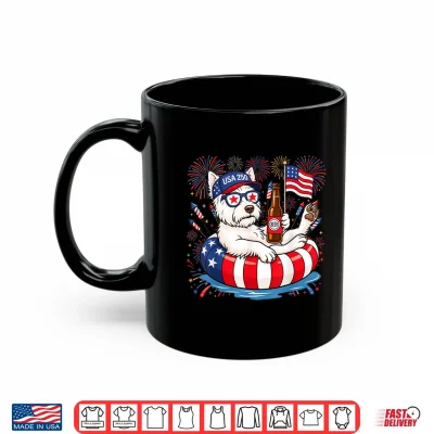 Mug Patriotic Westie Dog 4th of July USA 250 Years Dog Lover Shirt