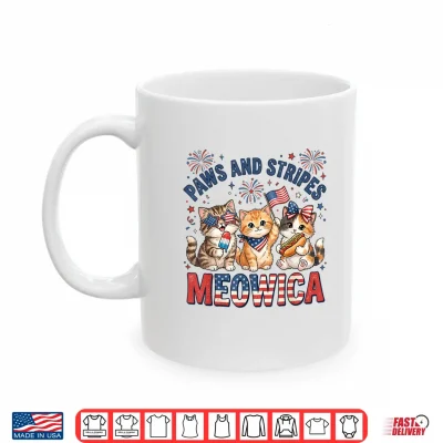 Paws And Stripes Meowica Patriotic Cat 4Th Of July Kitten Shirt 3 Mug Paws and Stripes Meowica Patriotic Cat 4th of July Kitten Shirt