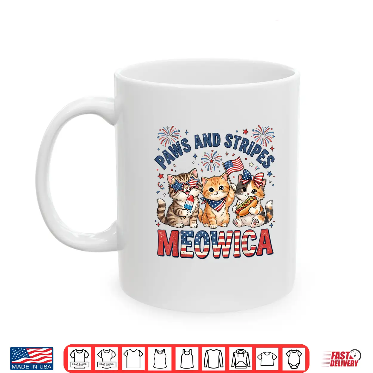 Paws And Stripes Meowica Patriotic Cat 4Th Of July Kitten Shirt Paws And Stripes Meowica Patriotic Cat 4Th Of July Kitten Shirt