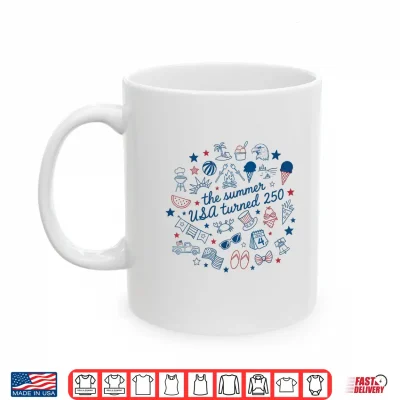 Mug Retro The Summer USA Turned 250 America 250th Anniversary Shirt