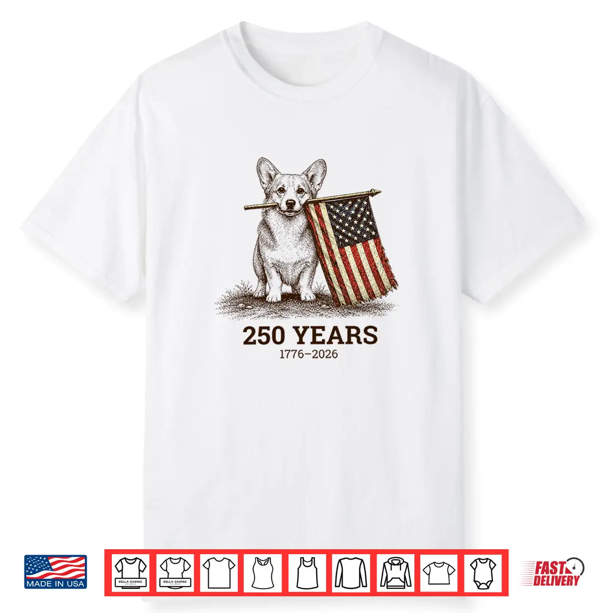 Vintage Corgi Patriotic Dog 250 Years 1776 2026 4Th Of July Premium Tri Blend Shirt Vintage Corgi Patriotic Dog 250 Years 1776 2026 4Th Of July Premium Tri Blend Shirt
