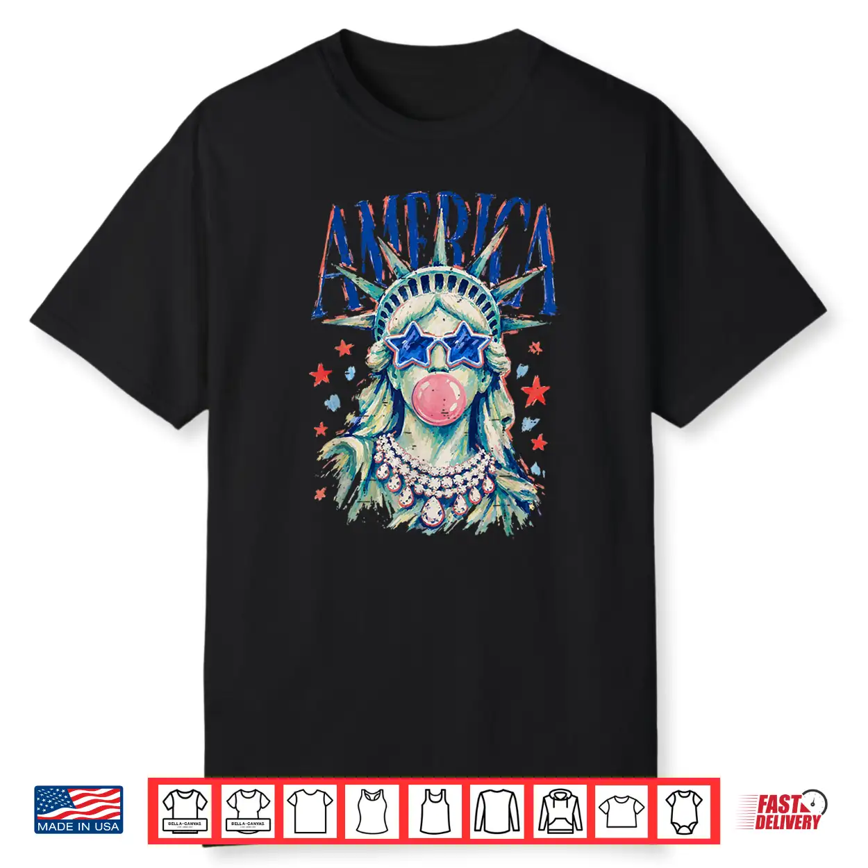 Vintage Statue Of Liberty Blowing Bubble America 4Th Of July Shirt Vintage Statue Of Liberty Blowing Bubble America 4Th Of July Shirt
