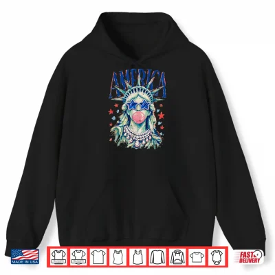 Vintage Statue Of Liberty Blowing Bubble America 4Th Of July Shirt 1 Hoodie Vintage Statue of Liberty Blowing Bubble America 4th of July Shirt