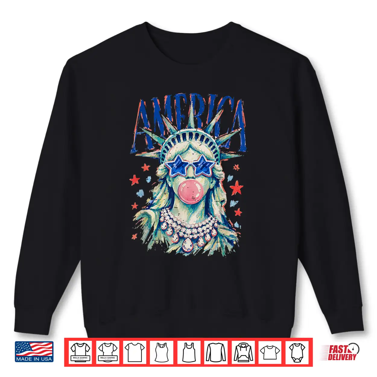 Vintage Statue Of Liberty Blowing Bubble America 4Th Of July Shirt Vintage Statue Of Liberty Blowing Bubble America 4Th Of July Shirt