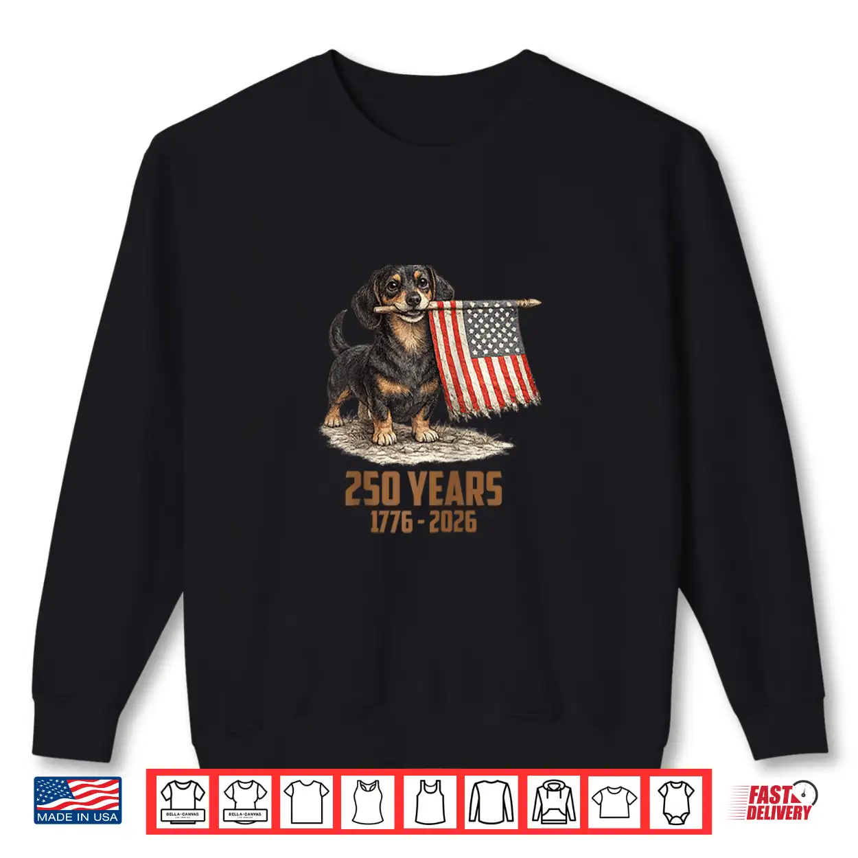 Vintage Daschund 4Th Of July Dog 250 Years 1776 2026 Shirt Vintage Daschund 4Th Of July Dog 250 Years 1776 2026 Shirt