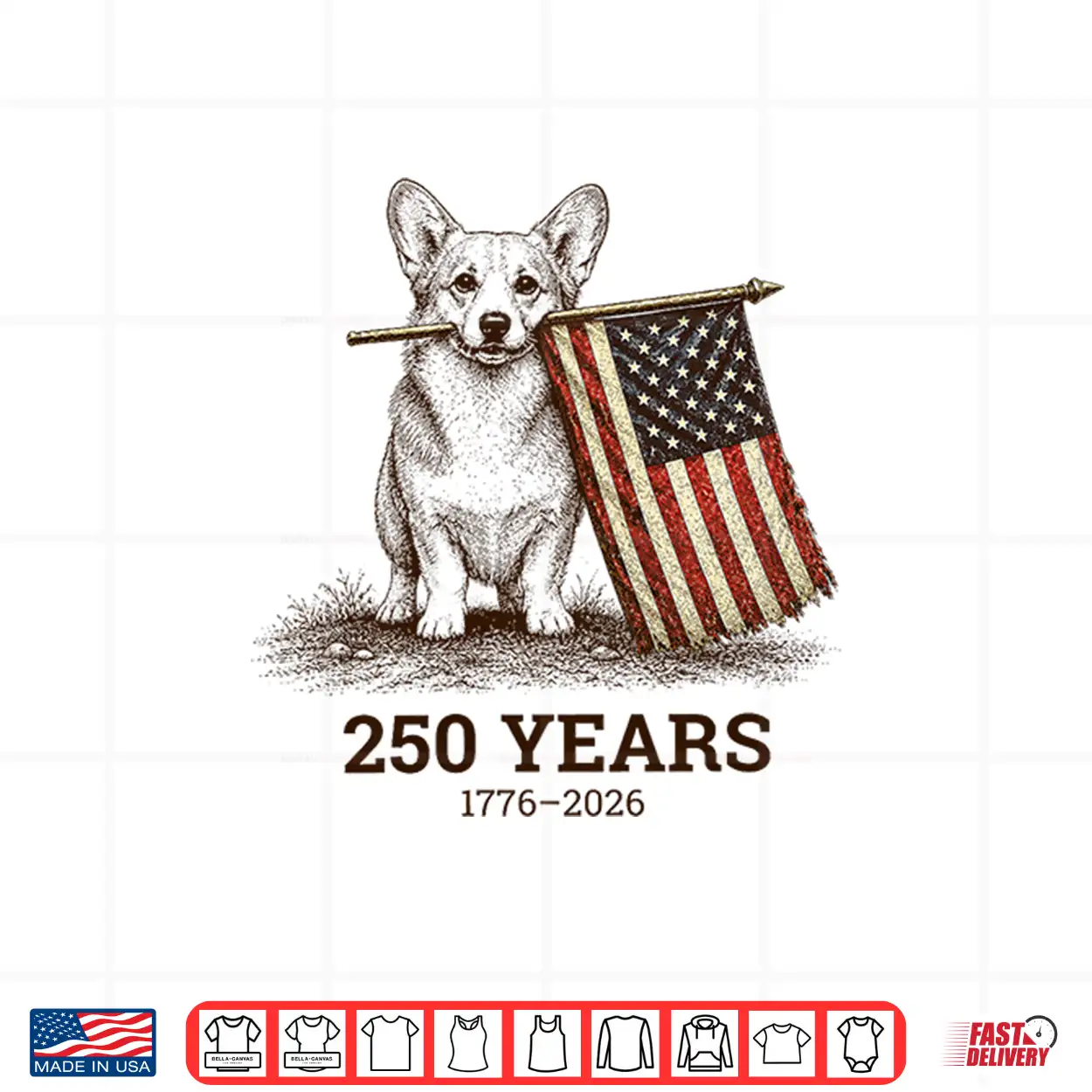 Vintage Corgi Patriotic Dog 250 Years 1776 2026 4Th Of July Premium Tri Blend Shirt Vintage Corgi Patriotic Dog 250 Years 1776 2026 4Th Of July Premium Tri Blend Shirt