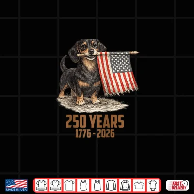 Vintage Daschund 4Th Of July Dog 250 Years 1776 2026 Shirt 4 Design Vintage Daschund 4th of July Dog 250 Years 1776 2026 Shirt